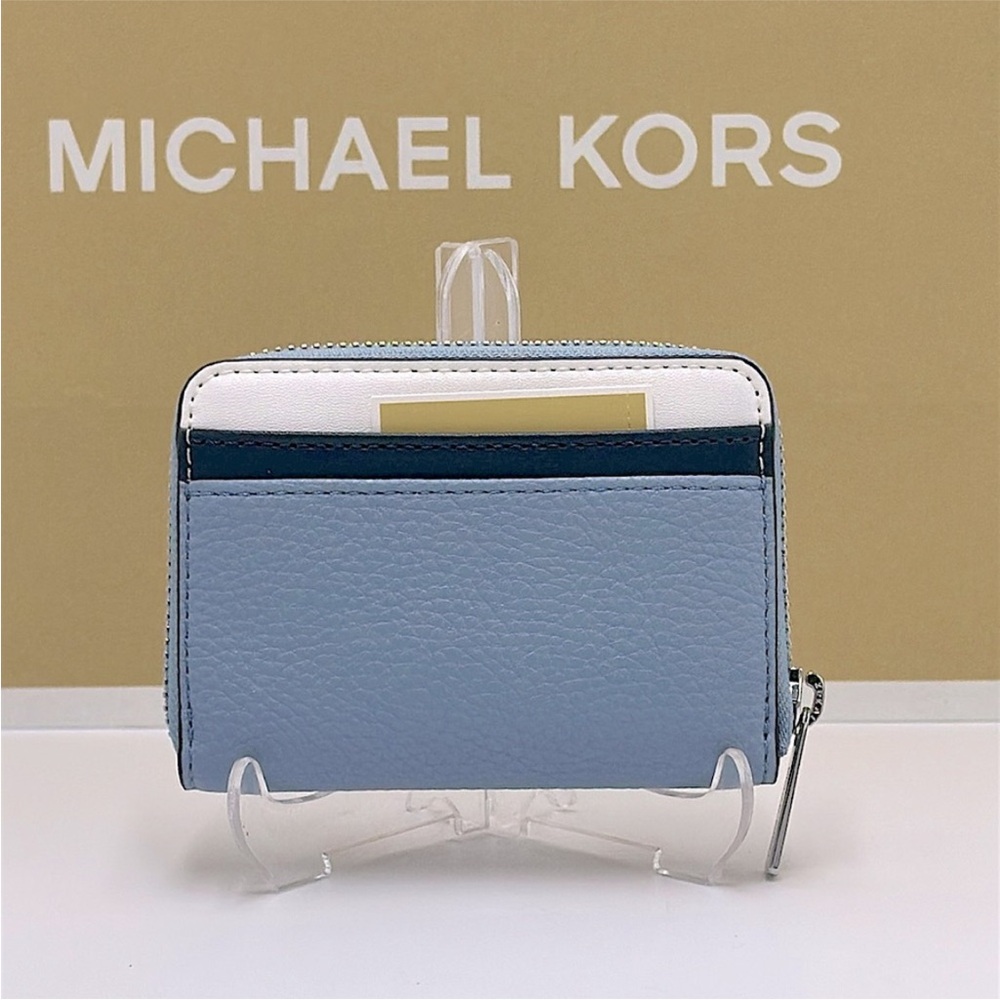 Michael Kors Jet Set Travel Medium Zip Around Color-Block Wallet Card Case - Picture 4 of 11